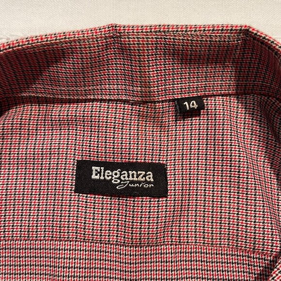 Boys red checkered dress shirt button-up long sleeve size 14 - Picture 3 of 8